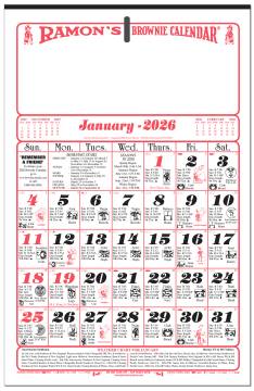 Ramon's Brownie Calendar - Old Fashioned Almanac Calendar